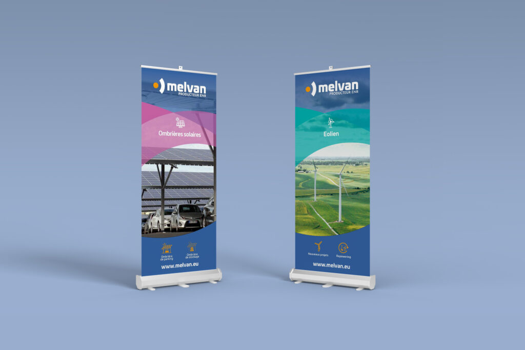 Melvan, stand et roll up